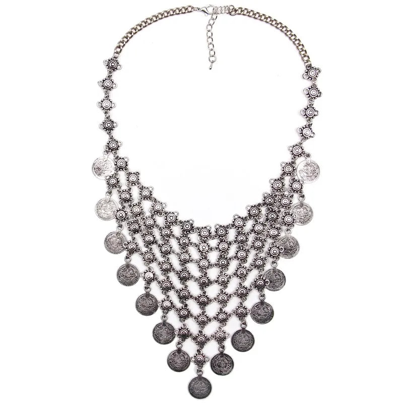 Vintage Boho Coin Necklace