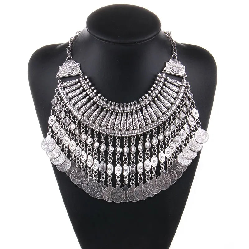 Vintage Boho Coin Necklace