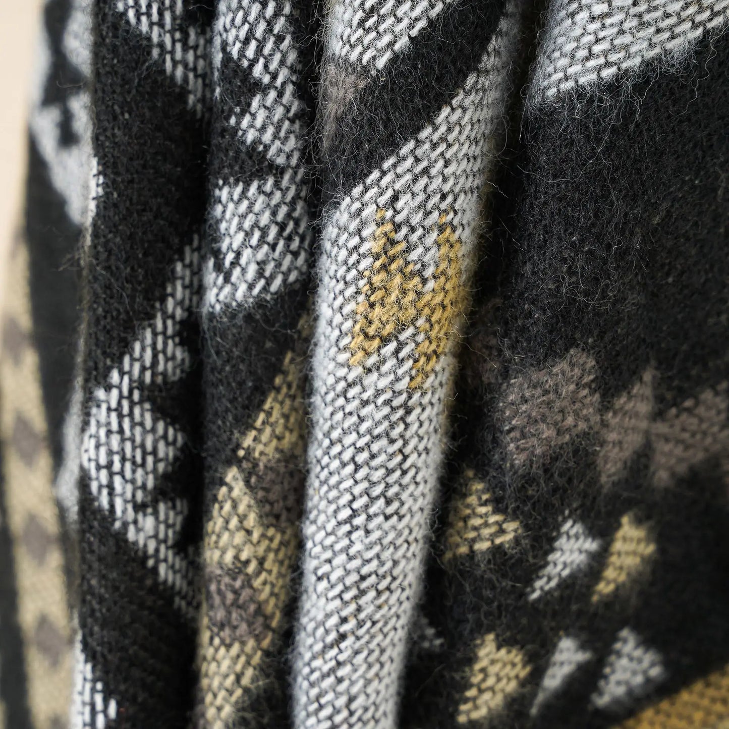 Ethnic Patterned Wrap Poncho