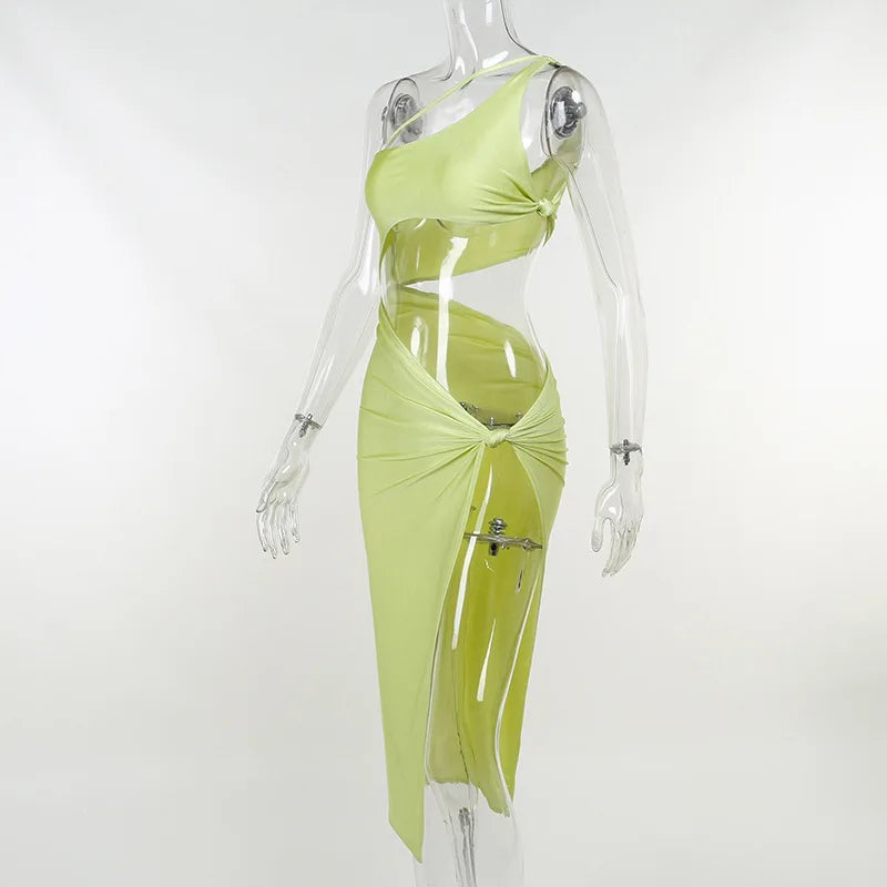 Hollow Out Bodycon Split Dress