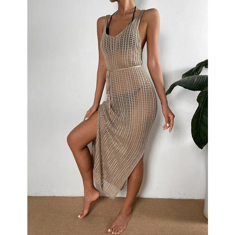 Hollow Sleeveless Bikini Cover Up