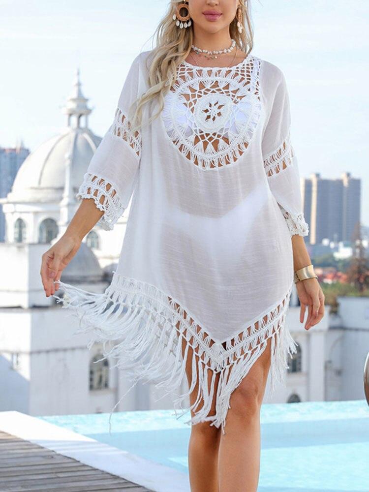 Bohemian Dress Cover Up with Tassels Dresses - The Burner Shop