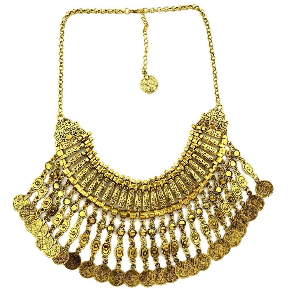Bohemian Silver Fringe Statement Necklace Necklaces - The Burner Shop