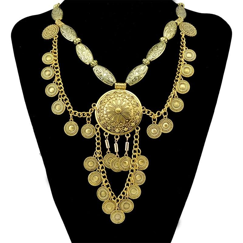 Bohemian Silver Fringe Statement Necklace Necklaces - The Burner Shop