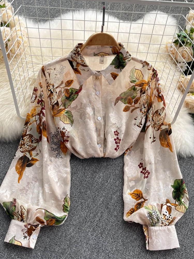 Boho Chiffon Floral Blouse Tops - The Burner Shop