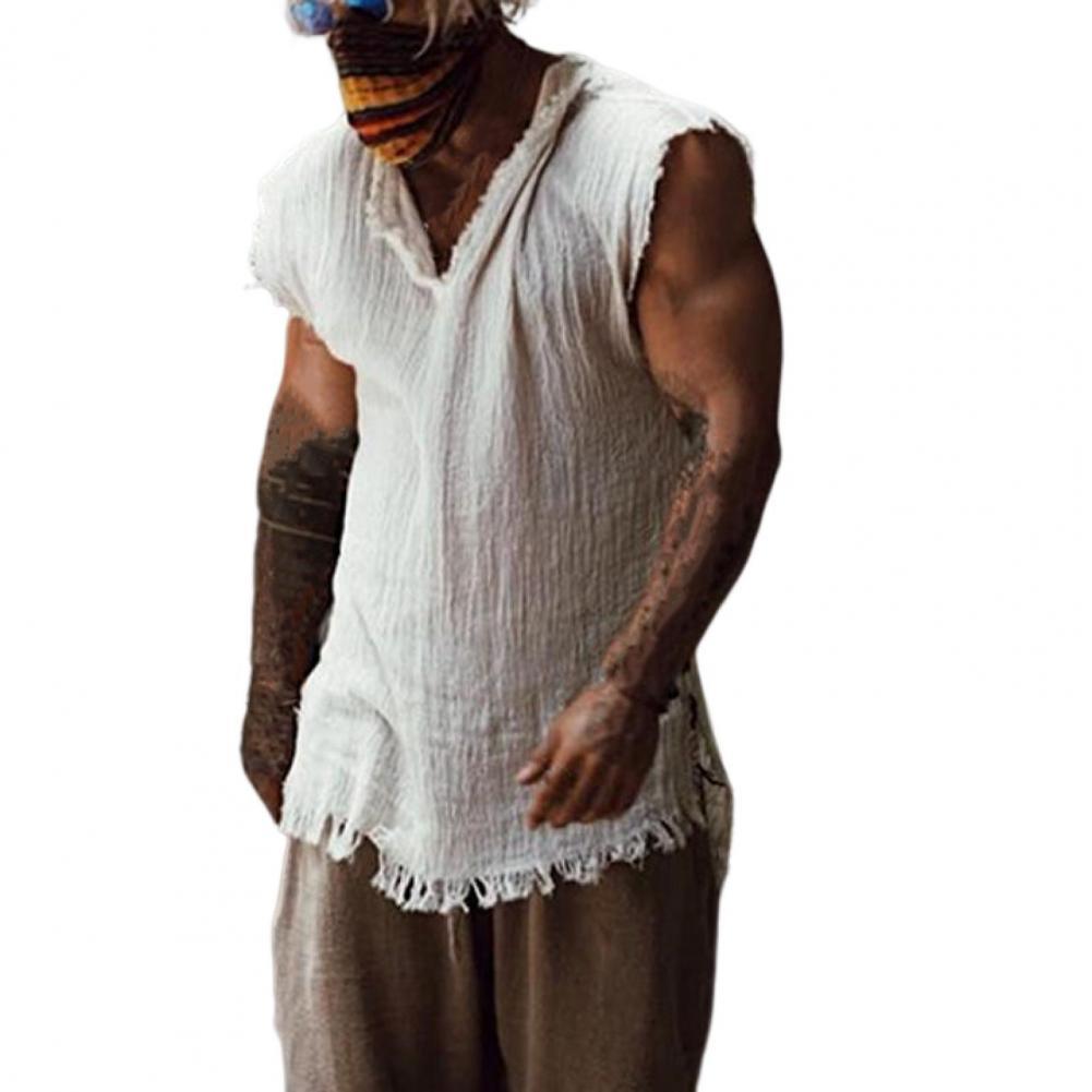 Boho Cotton Sleeveless Loose Shirt Shirts - The Burner Shop