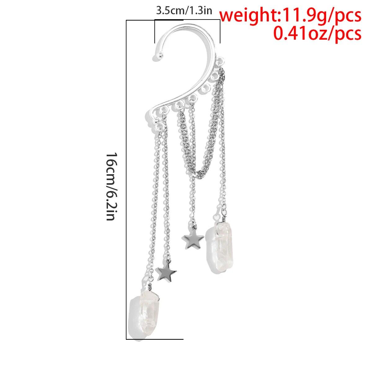 Boho Crystal Tassel Ear Cuff Ear Cuff - The Burner Shop