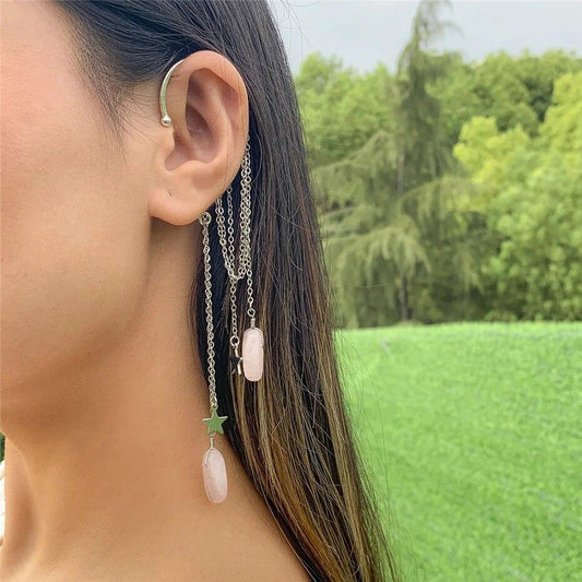 Boho Crystal Tassel Ear Cuff Ear Cuff - The Burner Shop