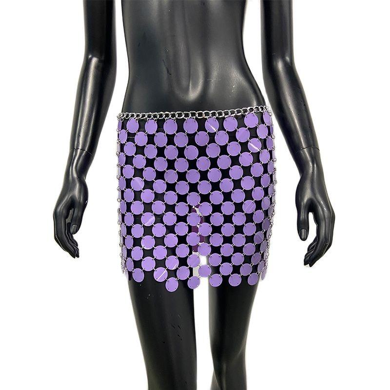 Colorful Sequins Mini Skirts Skirts - The Burner Shop