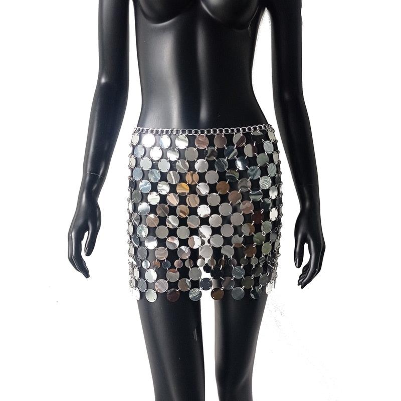 Colorful Sequins Mini Skirts Skirts - The Burner Shop