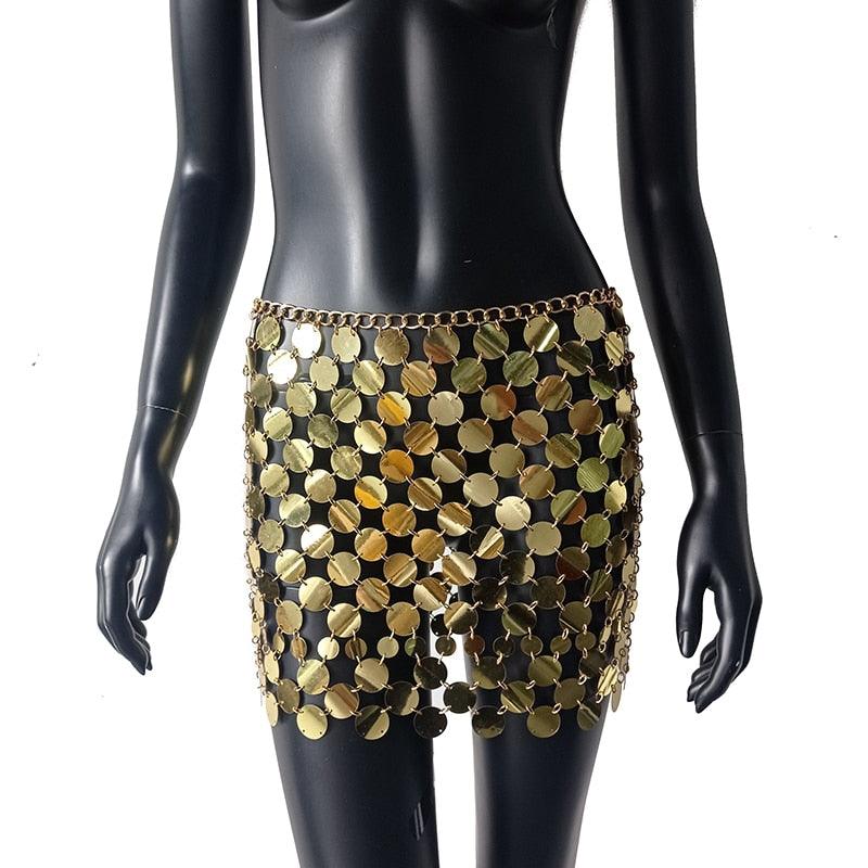 Colorful Sequins Mini Skirts Skirts - The Burner Shop