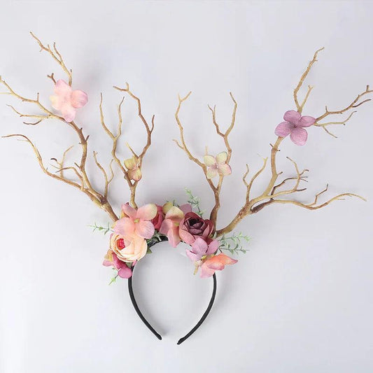 Floral Antlers Head Piece Head Piece - The Burner Shop