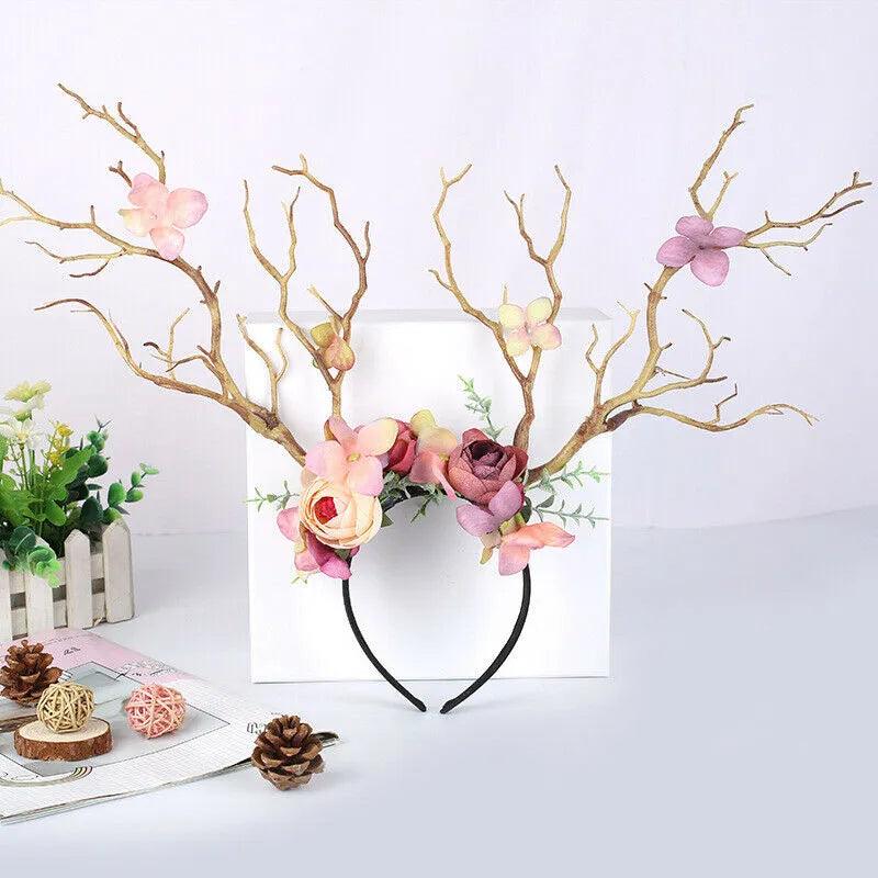 Floral Antlers Head Piece Head Piece - The Burner Shop