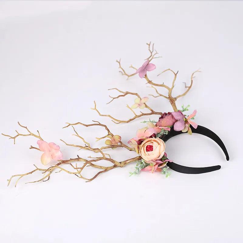 Floral Antlers Head Piece Head Piece - The Burner Shop