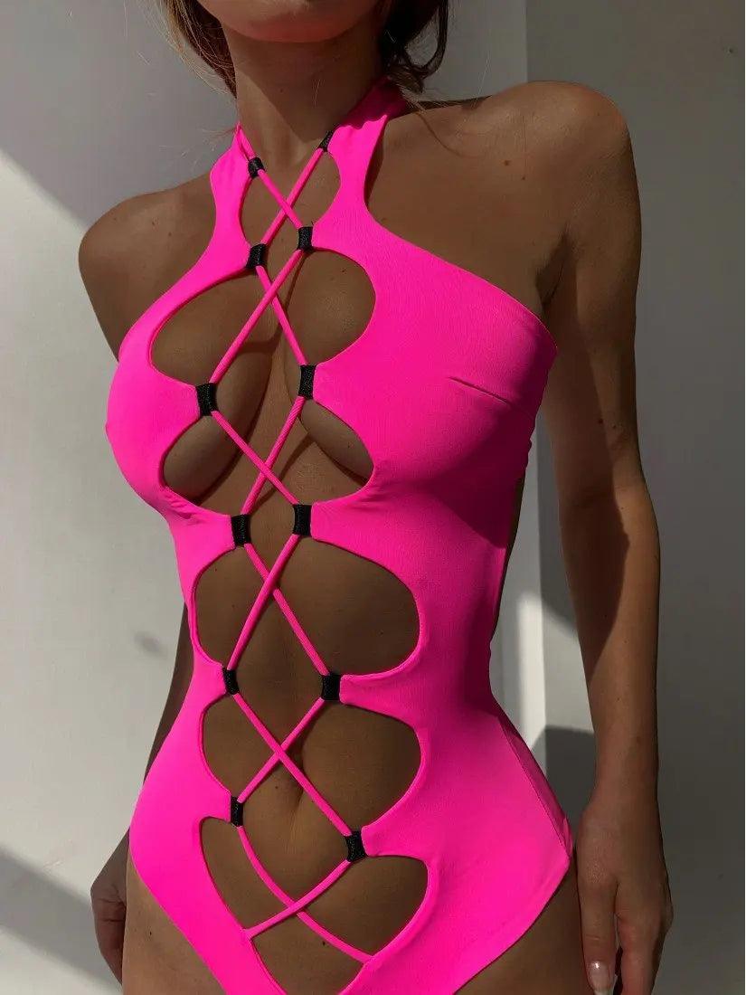 Front Strappy Sexy Bodysuit Bodysuits - The Burner Shop