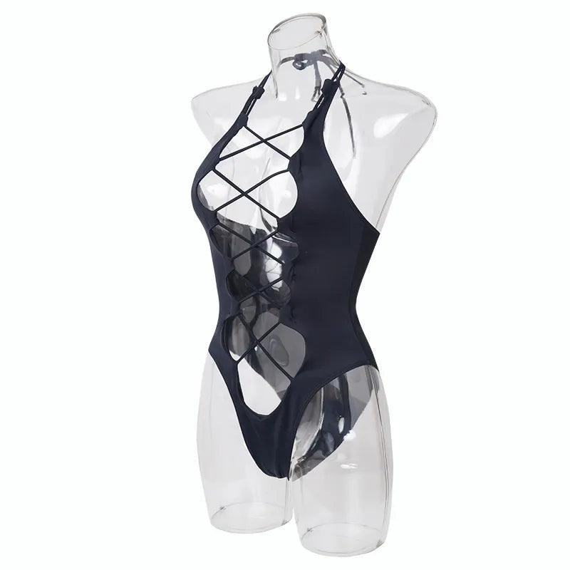 Front Strappy Sexy Bodysuit Bodysuits - The Burner Shop