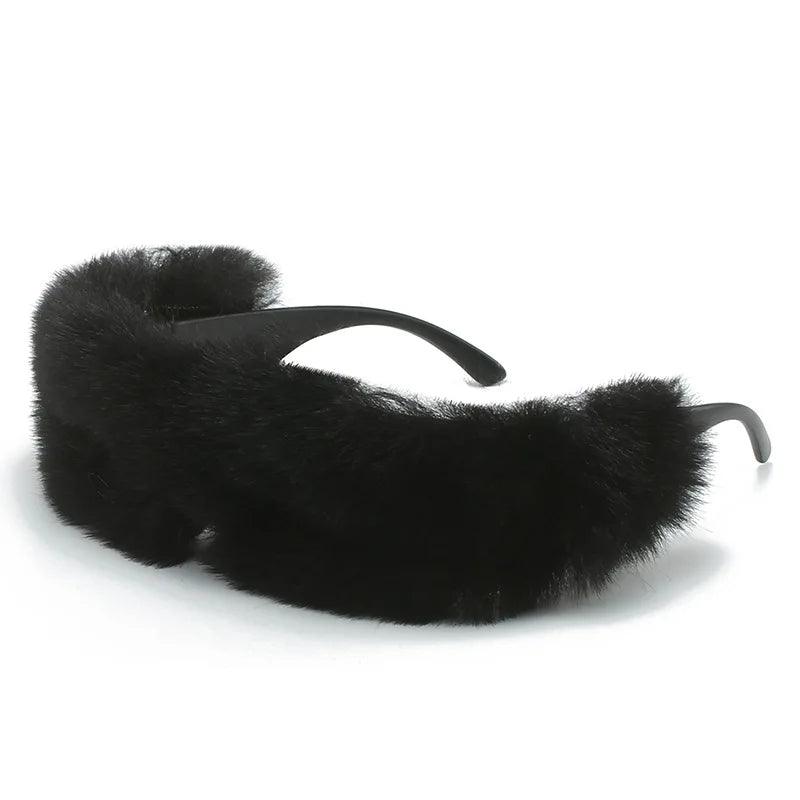 Furry Funky Wrap Around Sunglasses Sunglasses - The Burner Shop