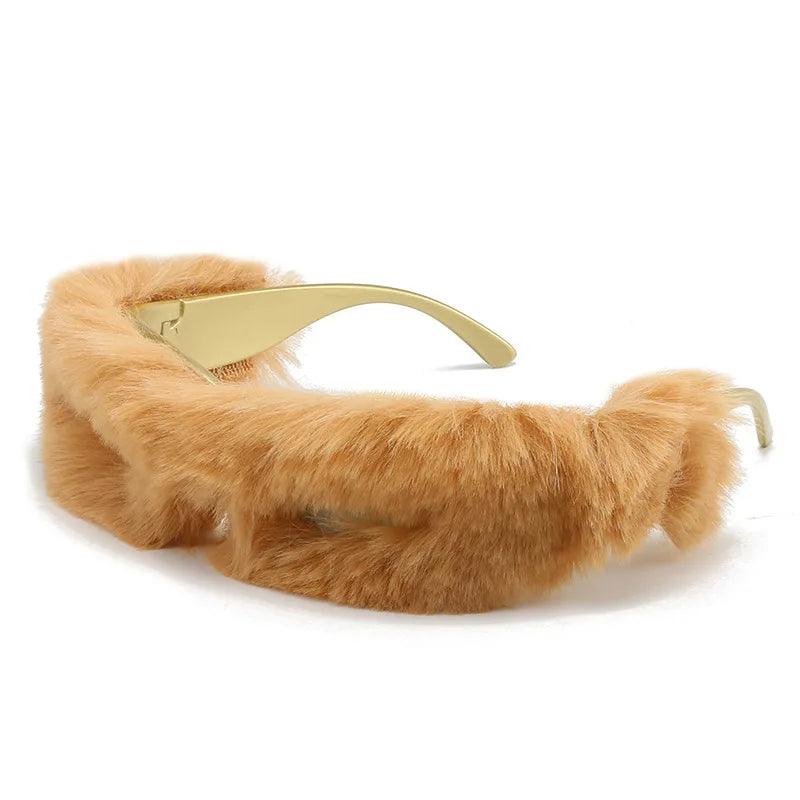 Furry Funky Wrap Around Sunglasses Sunglasses - The Burner Shop