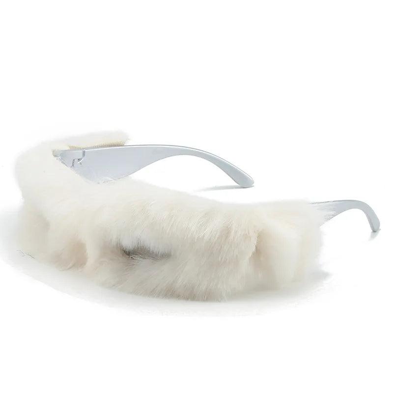 Furry Funky Wrap Around Sunglasses Sunglasses - The Burner Shop