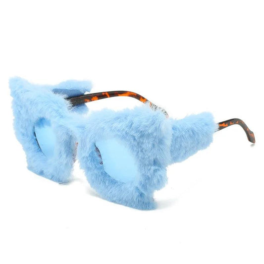 Fuzzy Cat Eye Sunglasses Sunglasses - The Burner Shop
