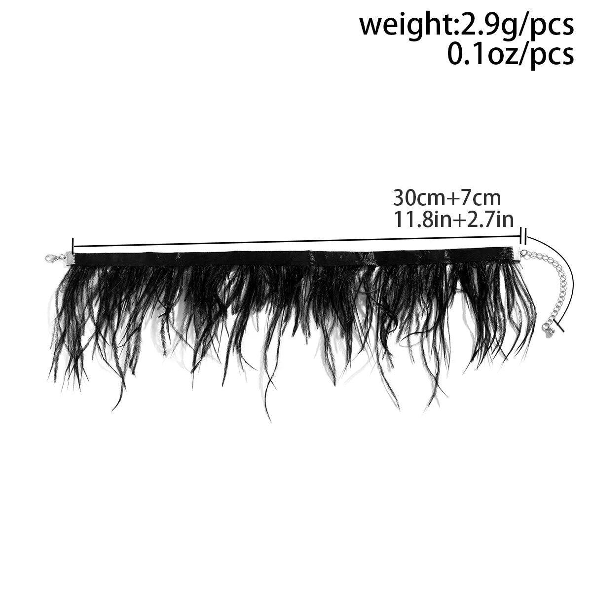 Gothic Black Feather Choker Choker - The Burner Shop