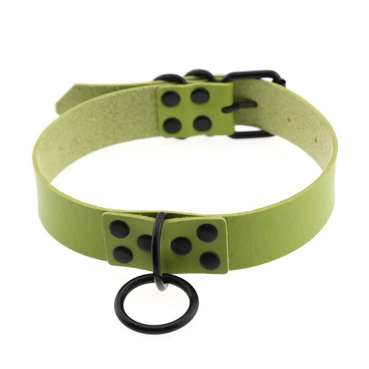 Gothic Leather Chokers - Green Set Choker - The Burner Shop