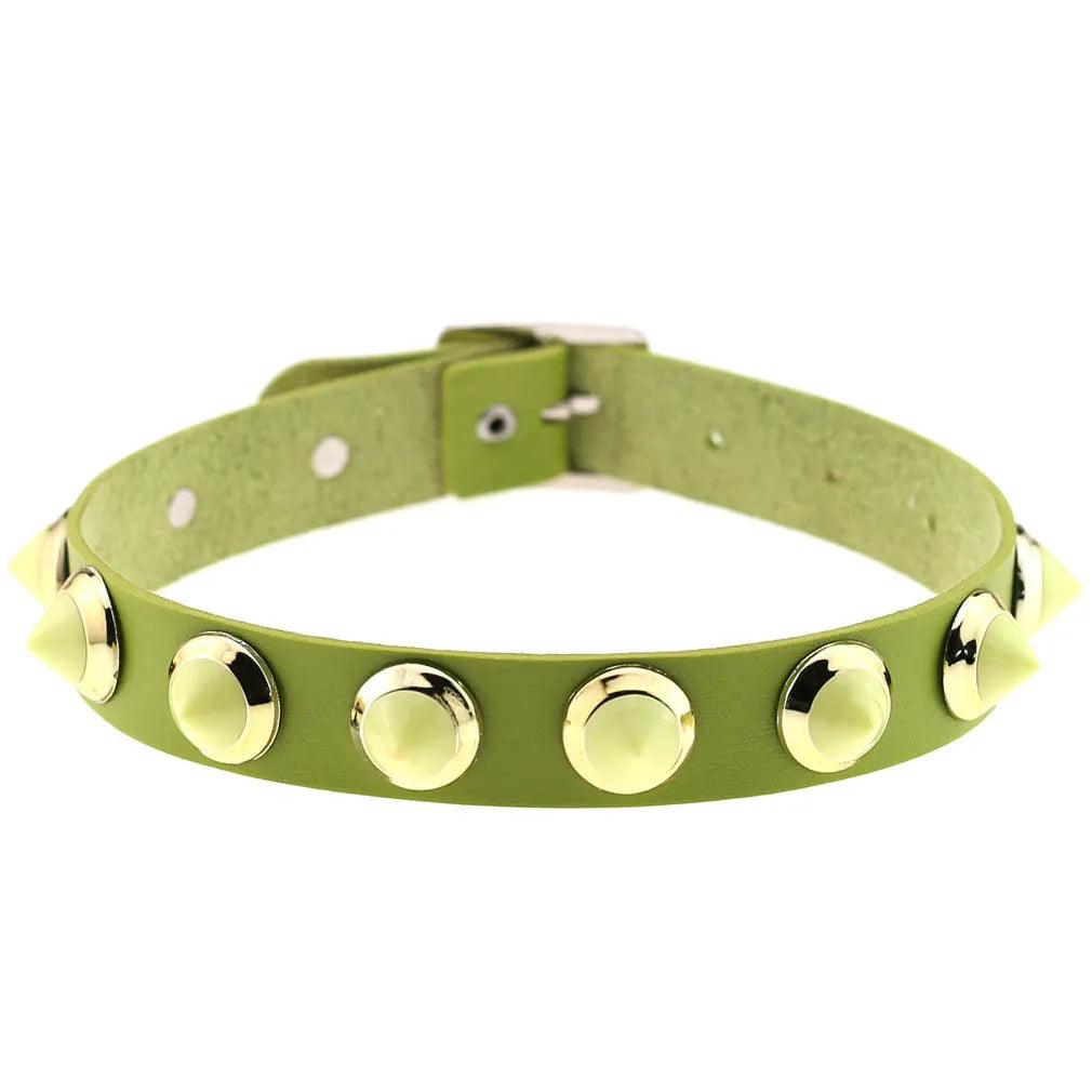 Gothic Leather Chokers - Green Set Choker - The Burner Shop