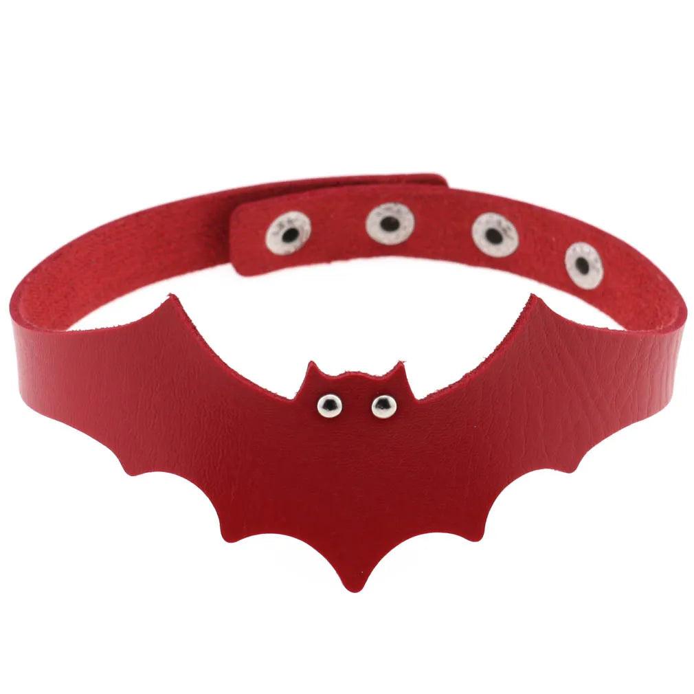 Gothic Leather Chokers - Red Set Choker - The Burner Shop