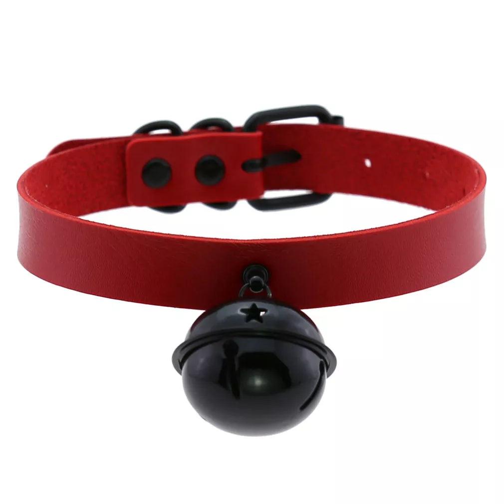 Gothic Leather Chokers - Red Set Choker - The Burner Shop