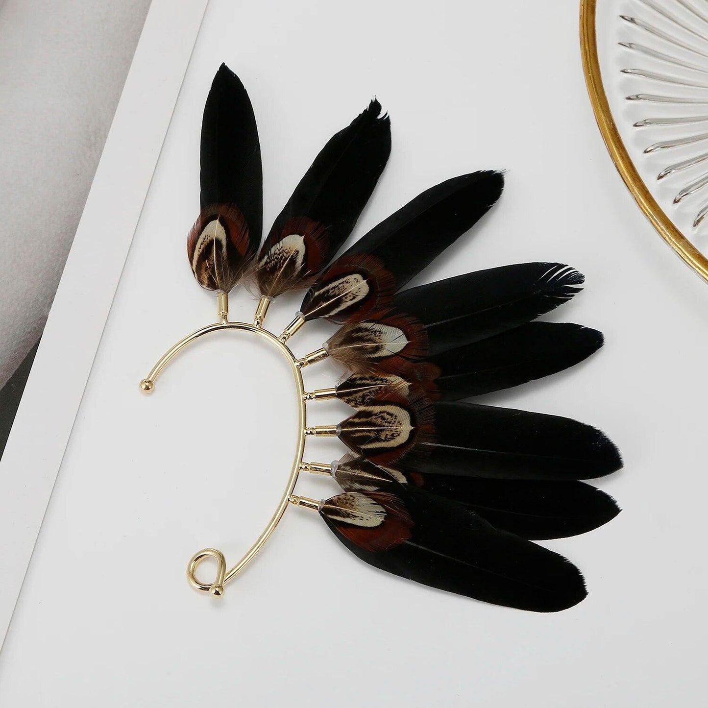 Handmade Bohemian Feather Ear Cuffs Ear Cuff - The Burner Shop