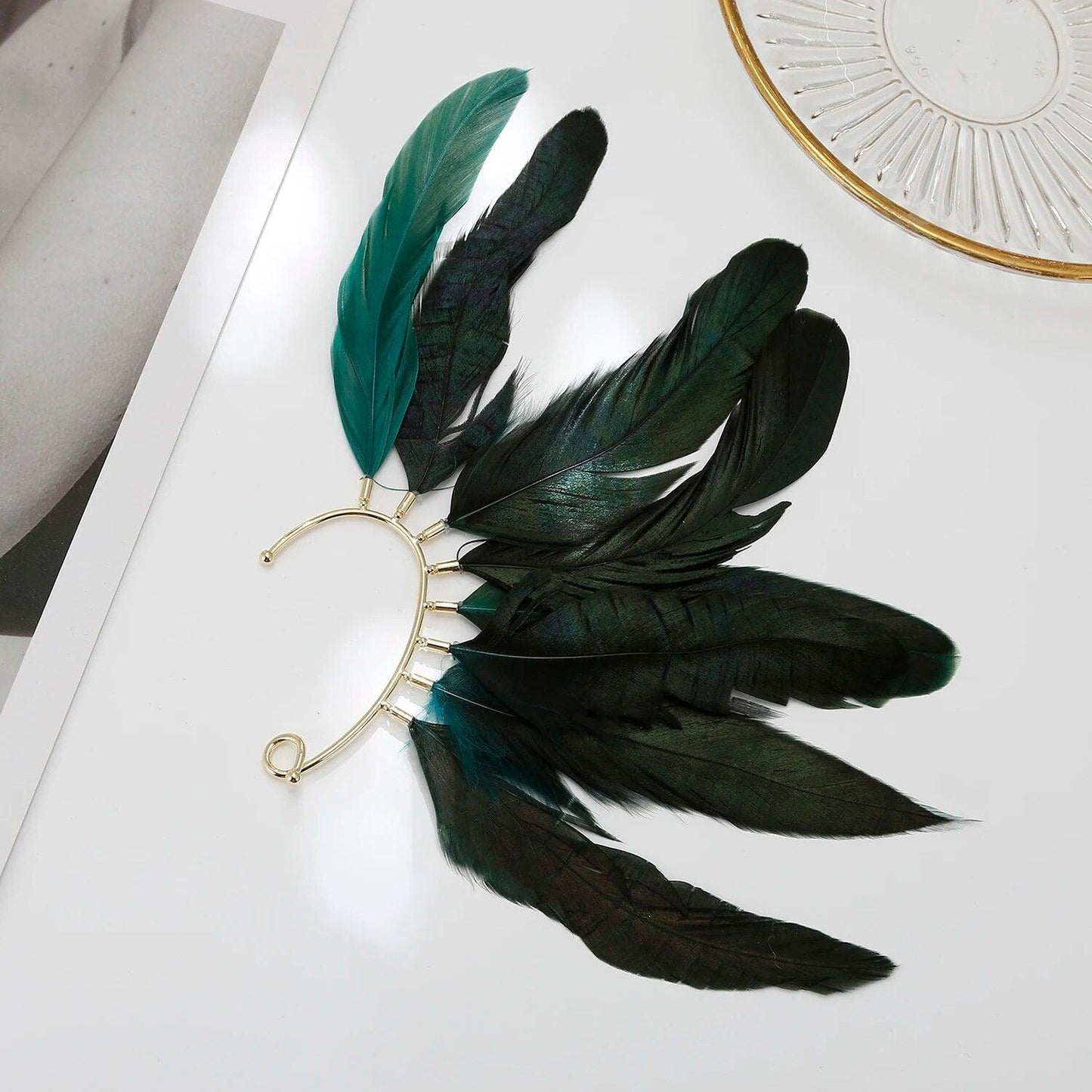 Handmade Bohemian Feather Ear Cuffs Ear Cuff - The Burner Shop