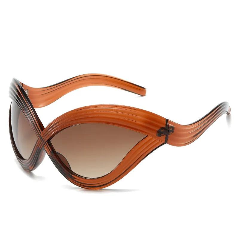 Oversized Cat Eye Wavy Sunglasses Sunglasses - The Burner Shop