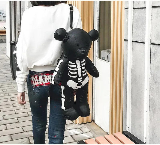 Punk Skeleton Bear Backpack Backpacks - The Burner Shop