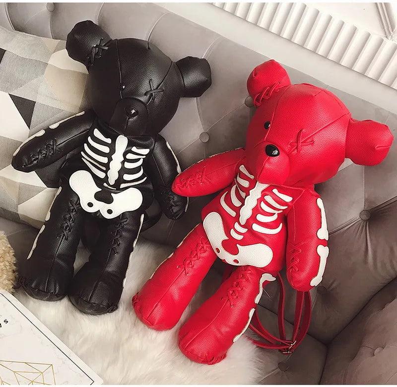 Punk Skeleton Bear Backpack Backpacks - The Burner Shop