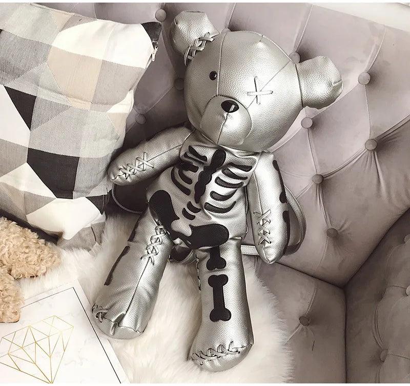 Punk Skeleton Bear Backpack Backpacks - The Burner Shop