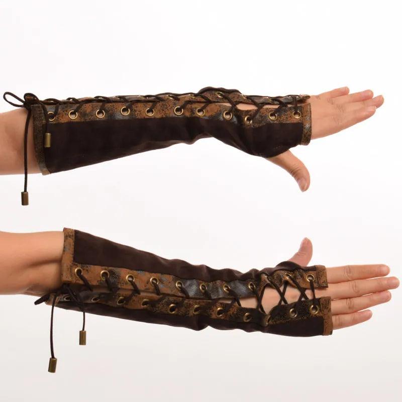 Steampunk Elbow Length Gloves Gloves - The Burner Shop