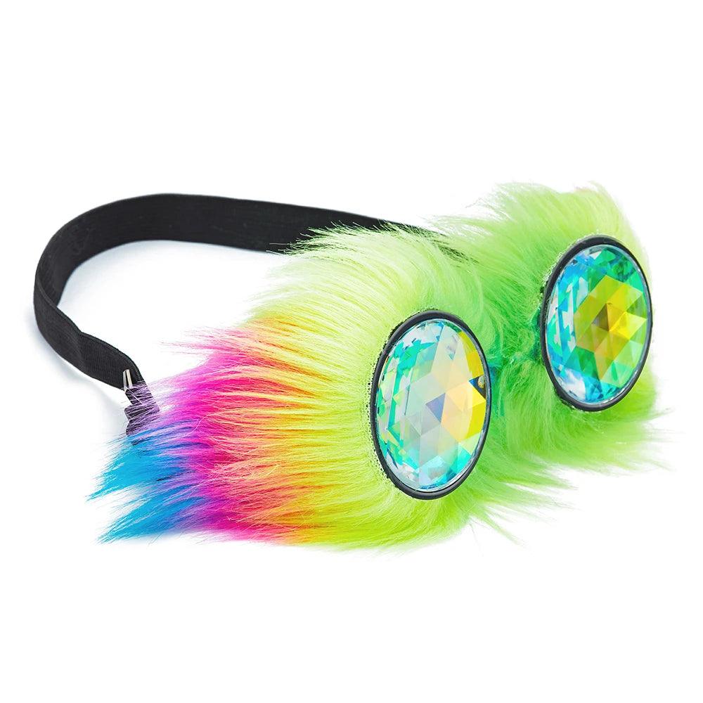 Steampunk Rainbow Crystal Lens Goggles Goggles - The Burner Shop