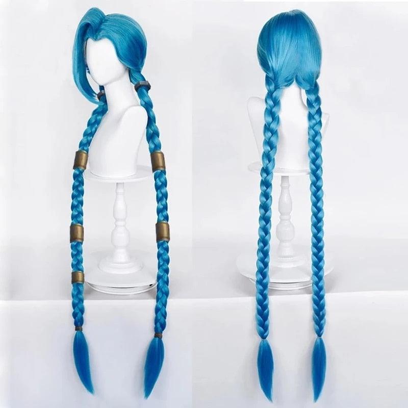 Arcane Jinx Long Braided Blue Wig Wigs - The Burner Shop