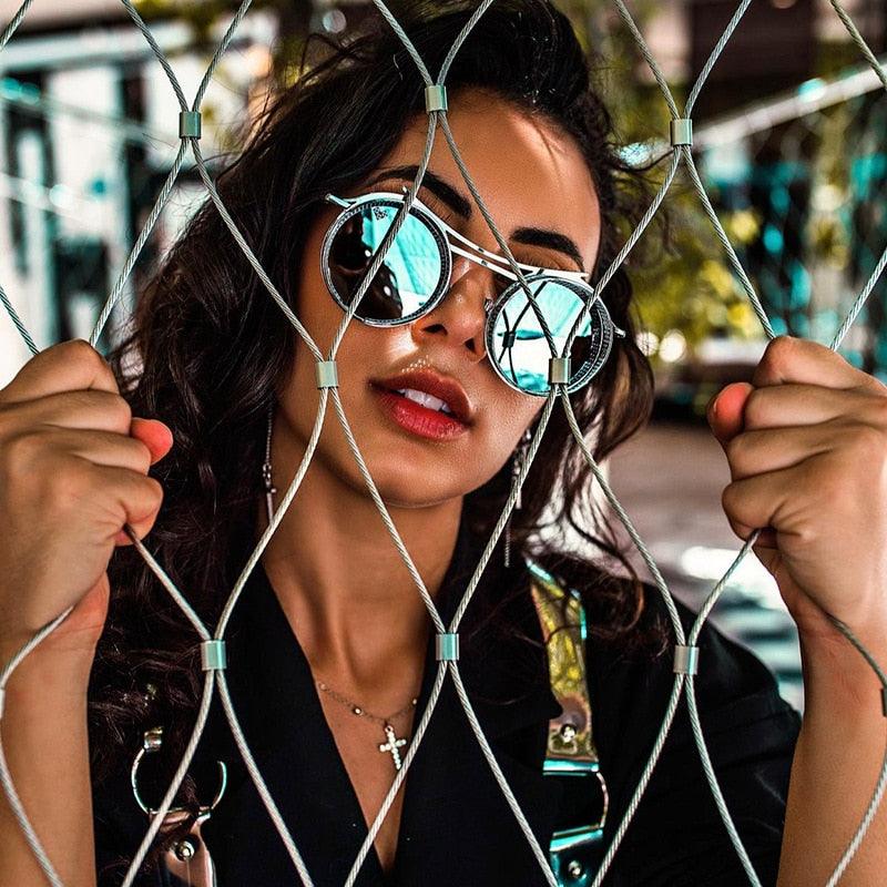 Archimedes Steampunk Round Sunglasses Sunglasses - The Burner Shop