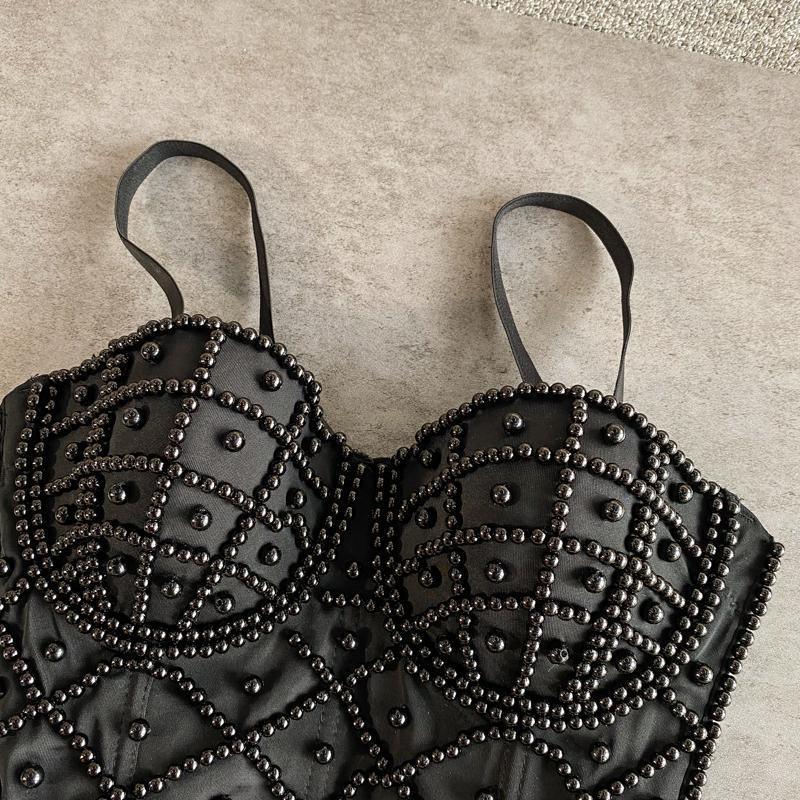 Bead Detail Corset Top Corsets - The Burner Shop