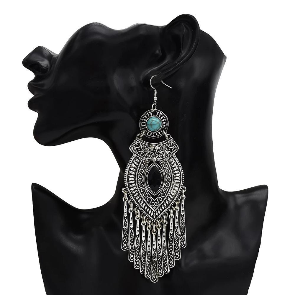 Big Long Tassel Statement Earrings Earrings - The Burner Shop