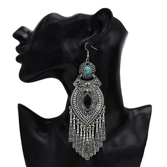 Big Long Tassel Statement Earrings Earrings - The Burner Shop