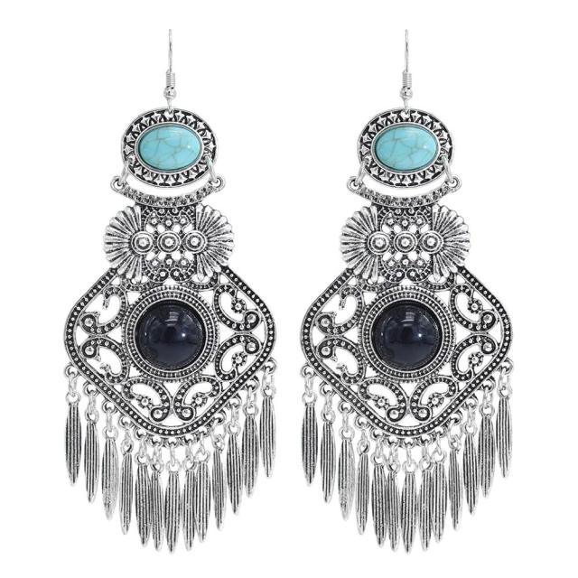 Big Long Tassel Statement Earrings Earrings - The Burner Shop