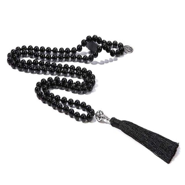 Black Beaded Necklace Necklaces - The Burner Shop