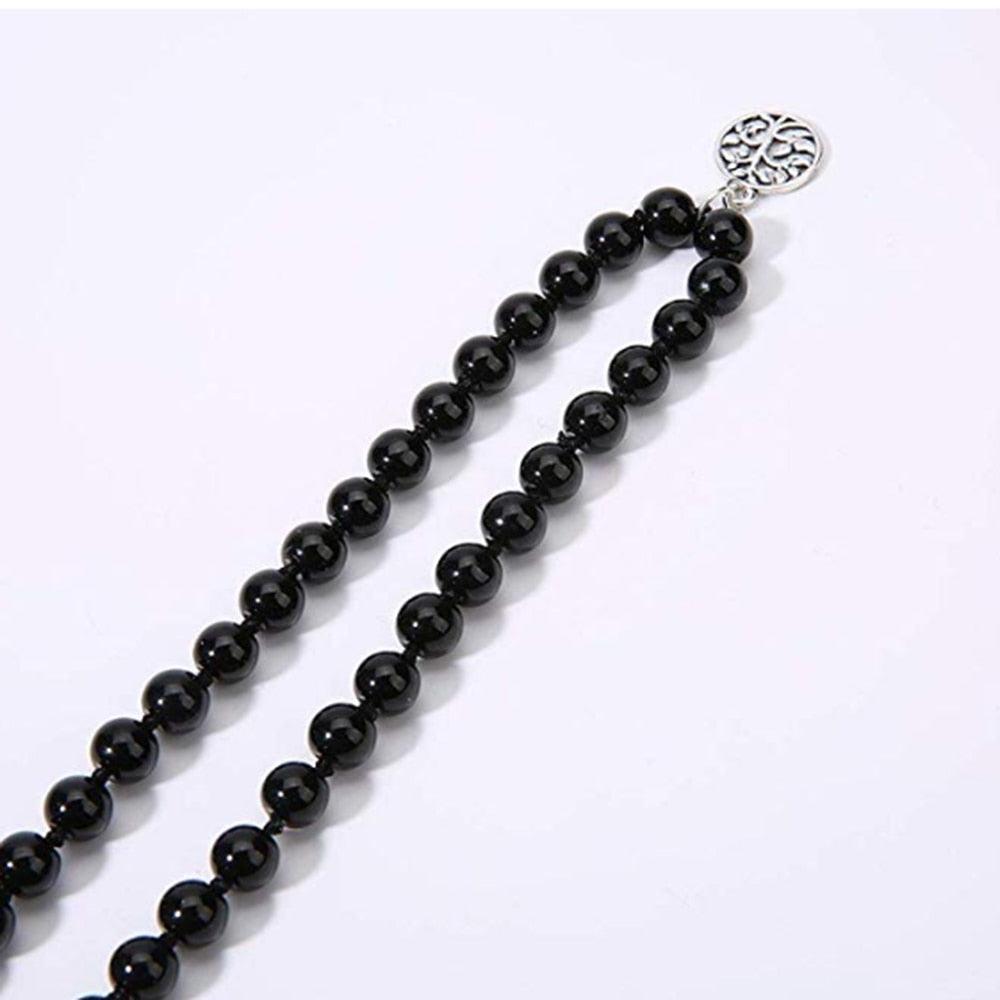 Black Beaded Necklace Necklaces - The Burner Shop