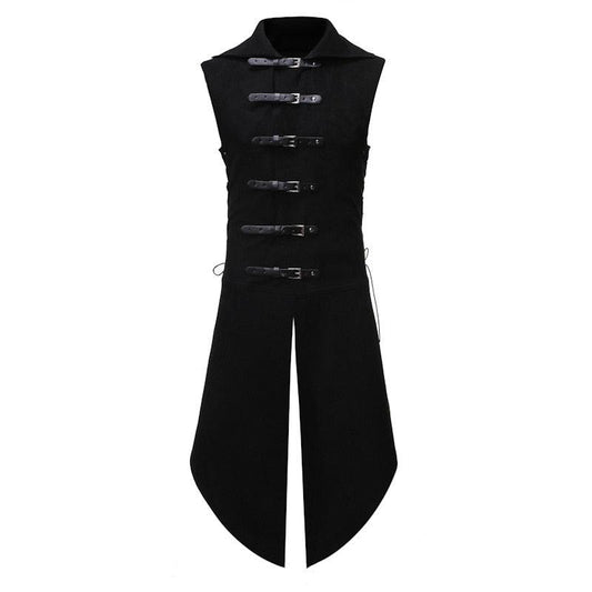 Black Gothic Steampunk Vest Jackets - The Burner Shop
