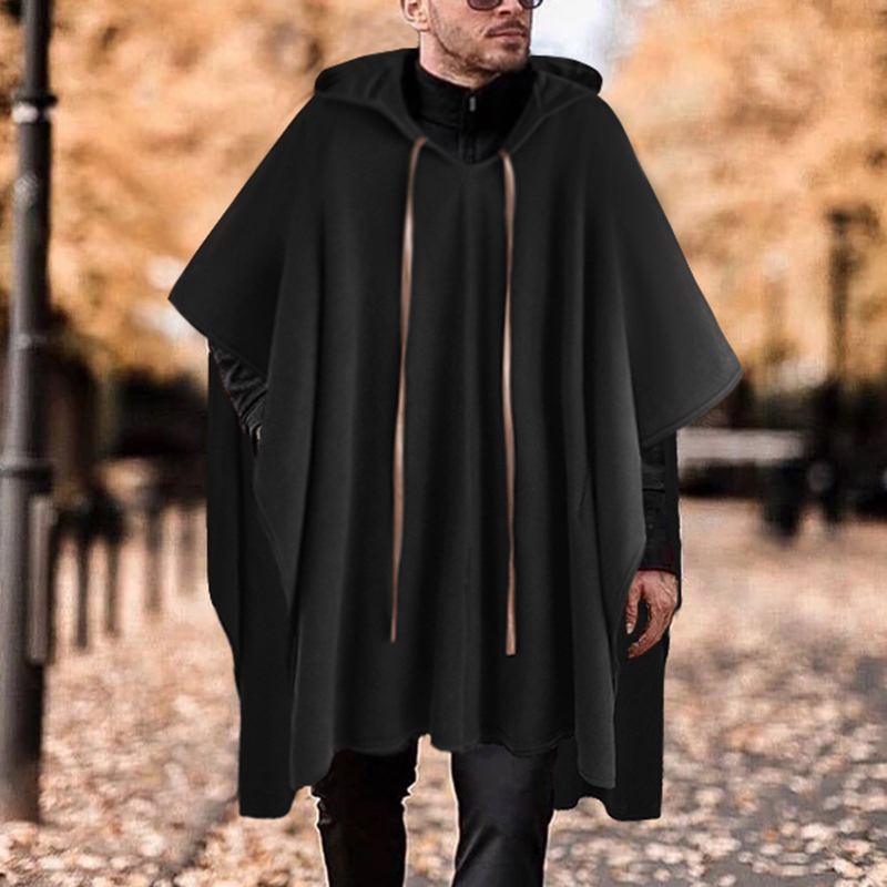 Black Hooded Poncho Ponchos - The Burner Shop