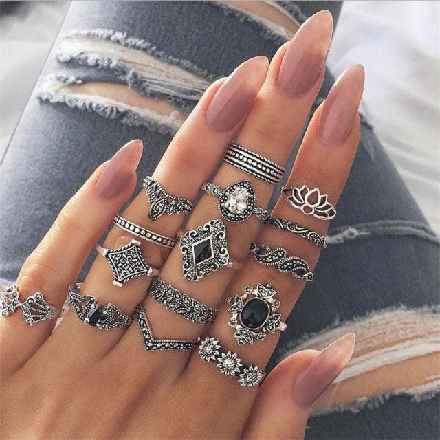 Boheimian Rings 5Pcs Set Rings - The Burner Shop