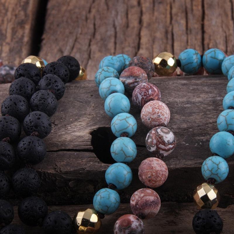 Bohemian Knotted Stone Horn Pendant Necklace Necklaces - The Burner Shop