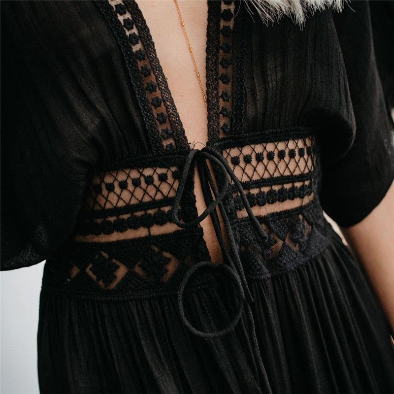 Bohemian Lace Beach Dress dresses - The Burner Shop